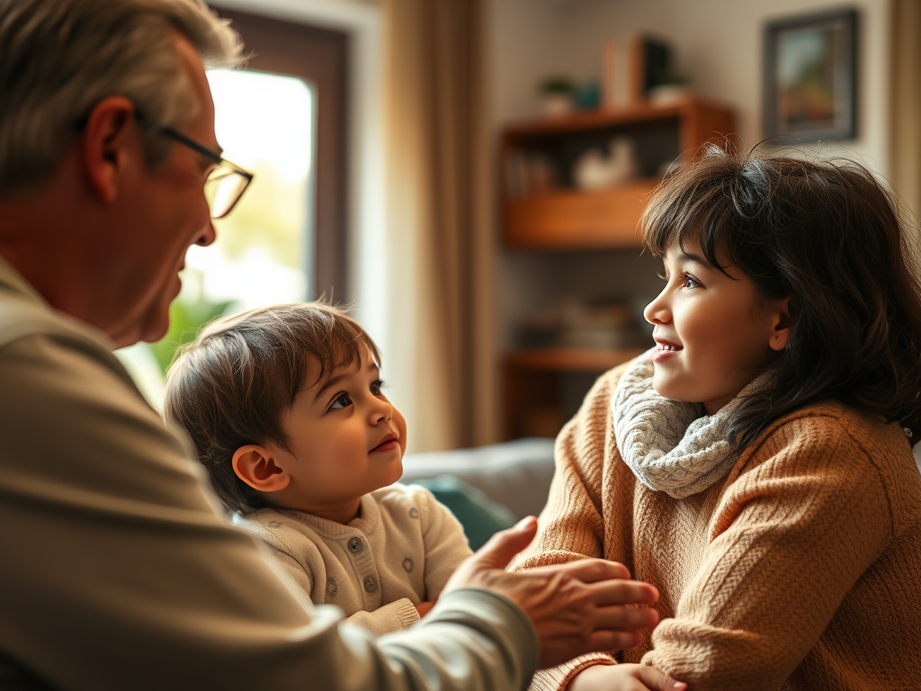 family interviewing a caregiver